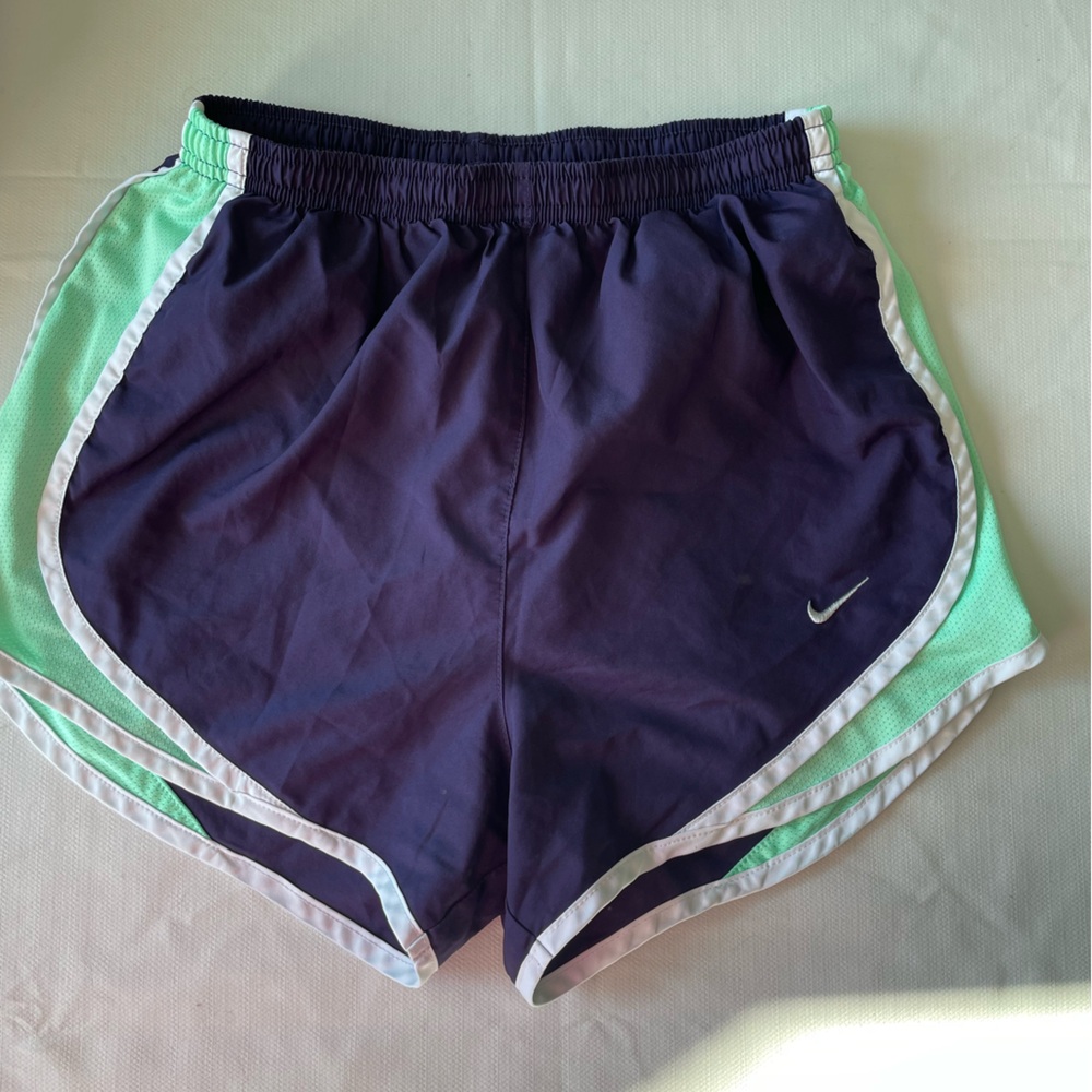 Nike Women's Purple and mint Green Dri Fit Running Shorts size XS